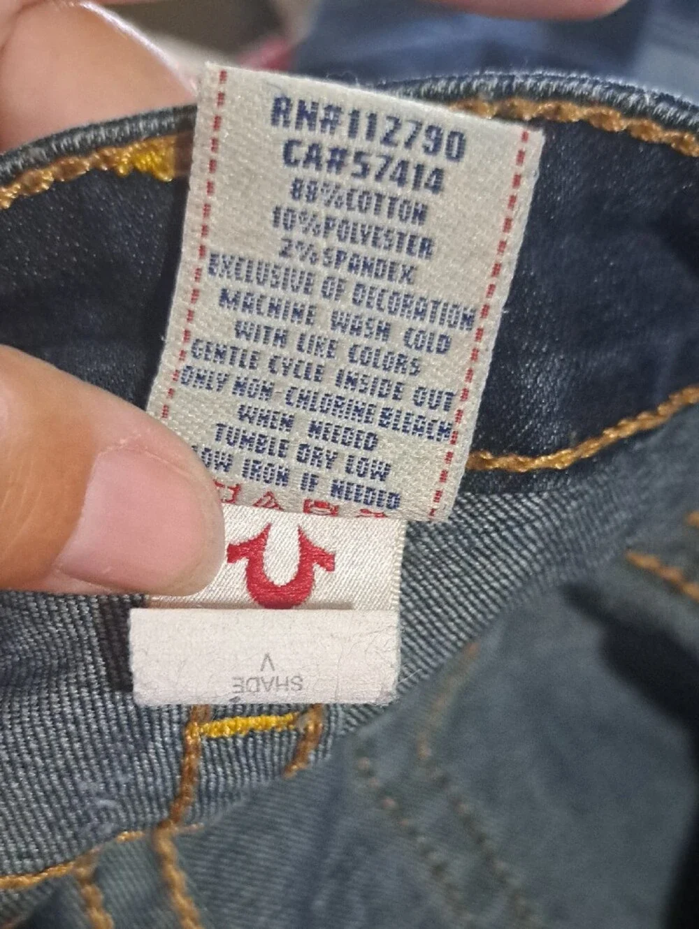 Vintage True Religion Dark Blue Denim Skinny Jeans - Label Detail Y2K - Picture 6 of 9
